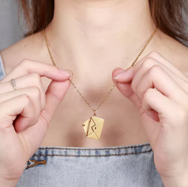 AXORA™   - ENVELOPE LOVE LETTER PENDANT NECKLACE